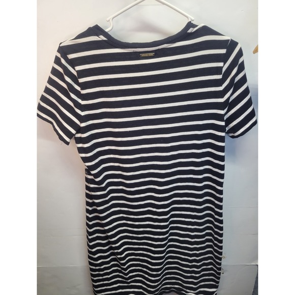 Michael Kors Dress Striped Black White MK Logo Studded Short Sleeve Womens - Picture 5 of 11